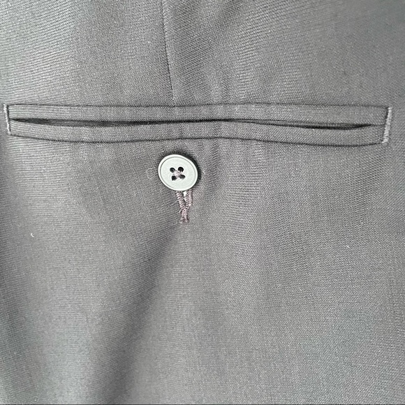 Oscar De Le Renta Men Luxury Black 100% Wool Dress Pants Trousers Slacks - Picture 7 of 17